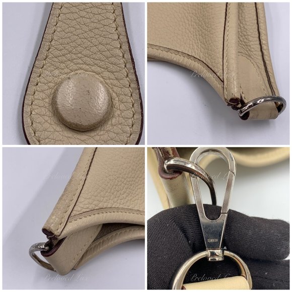 Authentic HERMES Ivory Beige Clemence Evelyne II PM Crossbody Bag - Picture 13 of 16